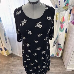 Floral Black Dress